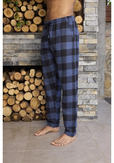 Kly Ekose Pazen Kalın Erkek Pijama Altı 307 İndigo