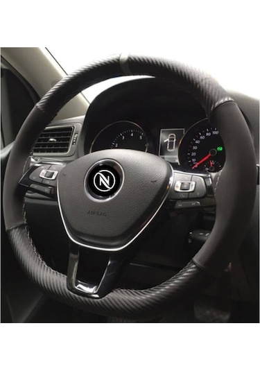 Oto Direksiyon Kılıfı Karbon Alkantra Yüzüklü Model 5 Renk Secene