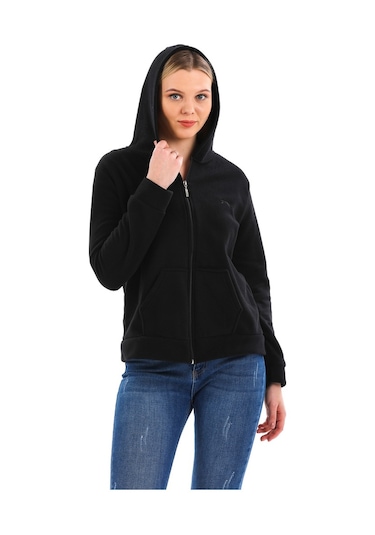 Slazenger Sofal I Kadın Polar Sweatshirt Siyah