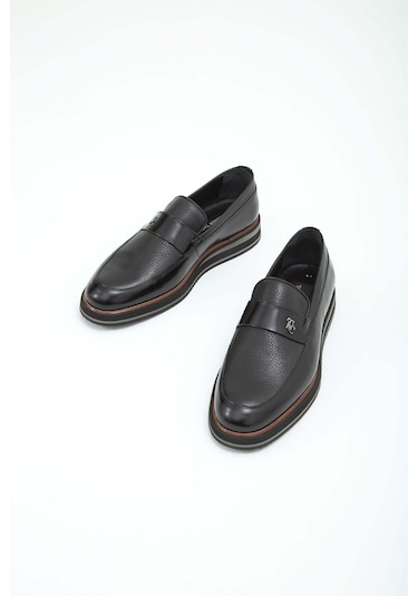 Tamer Tanca Erkek Hakiki Deri Siyah Açma Casual Ayakkabı 183 20067 Erk Ayk Sk22/23 Syh Acma/syh Gyk Siyah