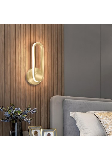 Homyl Duvar Işıkları 360 Aydınlatma Modern Için Altın Altın