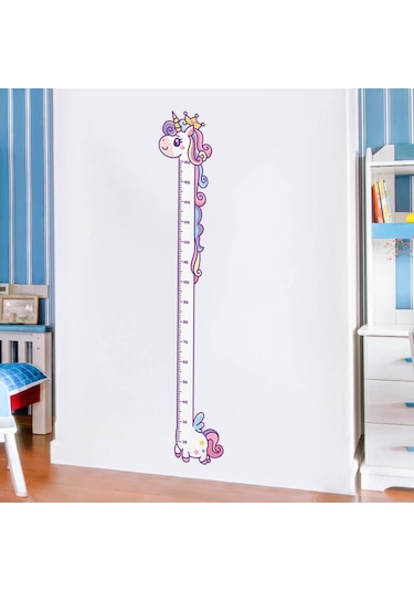 CajuArt Sevimli Unicorn Ahşap Kaliteli Çocuk Odası Boy Ölçer Dekor