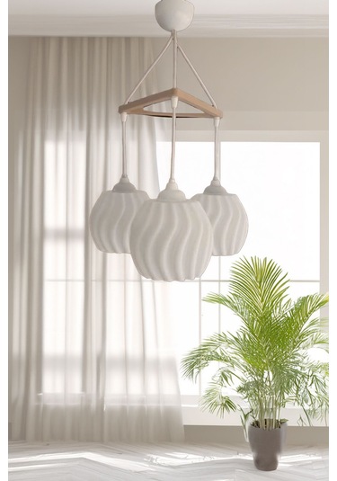 Modern Sarkıt Üçlü Bohem Avize 23x27 Cm Bubble Serisi Salon Mutfak Oturma Odası Cafe Bar Çok Renkli