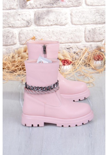 Fort Cool Duru Anatomik Sıcak Astar Kaymaz Taban Kız Çocuk Çizme Pudra