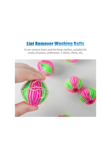 Lemestar 6 Adet 3.5cm Pembe+yeşil Abssünger, Çamaşır Makinesi İçin Tüy Ve Toz Alıcı, Kirlik Giderici, Çatlakları Azaltan Pratik Çamaşır Topları Yeşil