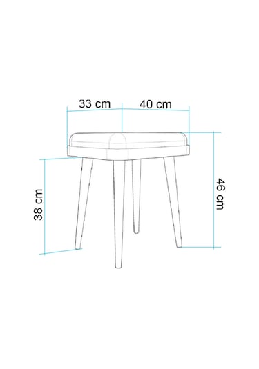 Porto İkili Tabure Sedef Krem Antrasit 33 X 46 X 40 Cm Antrasit