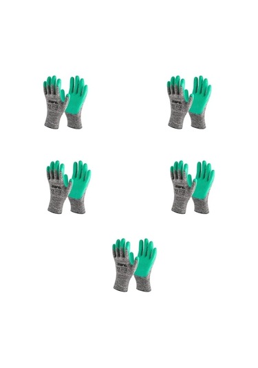 Mafel Mf 080 Lateks Kaplı Yeşil Camcı Eldiven No:10 Xl - 5'li Set