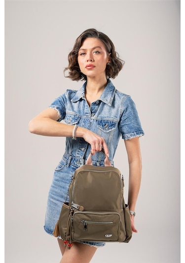Ççs Kadın 18026 Sırt Ve Omuz Çantası Yeşil