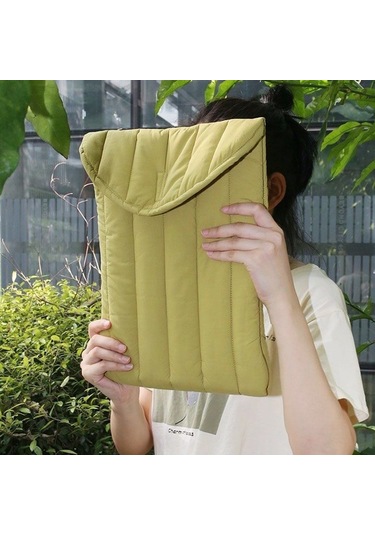 15.6-16 İnç Düz Pamuk Nakış İç Çanta Hafif Uzay Pamuk Koruyucu Kılıf Sarı Yeşil Siya