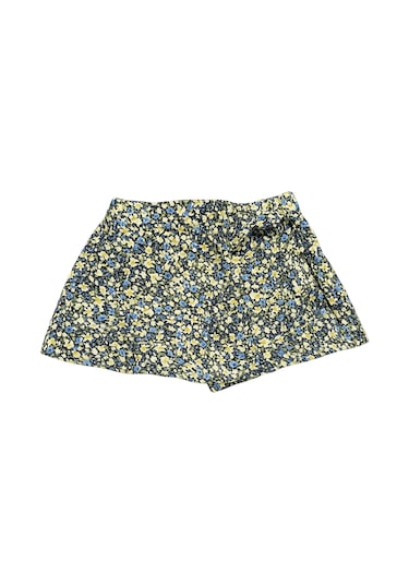 Çiçekli Kız Çocuk Şort Etek St08981 Yeşil