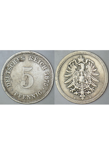 Almanya 5 Pfennıg 1875 A.