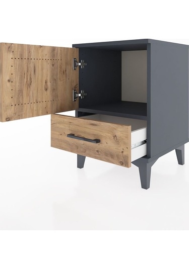 Hyperion Komodin Tek Raflı Tek Çekmeceli Tek Kapaklı 44x44x64... Antrasit