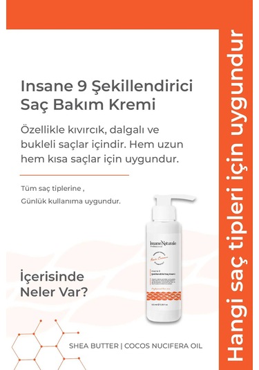 Kıvırcık Saçlar İçin Bukle Belirginleştirici Saç Bakım Kremi Ins