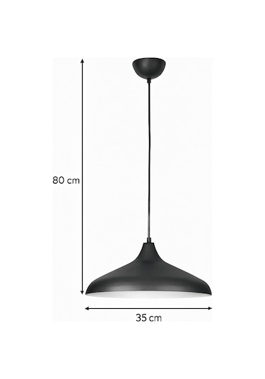 Nil Siyah Içi Beyaz Renk Özel Tasarım Modern Dekoratif Cafe Sarkıt Cafe - Mutfak Tekli Avize SİYAH İÇİ BEYAZ