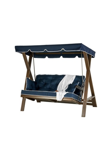 Meda Xl Ladin Ahşap Salıncak Dış Mekan Bahçe, Teras Salıncağı -lacivert Lacivert
