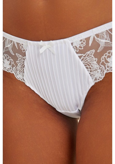 Paris Ekru Dantelli Slip Külot Ekru