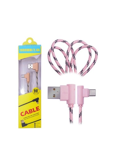 Ally Usb Type-C Eğik Başlı Halat Usb Kablo 1Metre (199258440)
