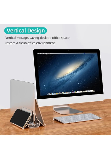 Xindoker Abs Malzeme Dikey Masaüstü Soğutucu Stand - Laptop, Telefon Ve Tablet İçin Evrensel Depolama Ve Destek - Siyah