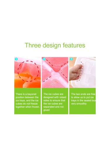 Small Square Ice Mold Trays Multi-layer Mold With Cover Ice Storage Box, 5 Layers Diğer