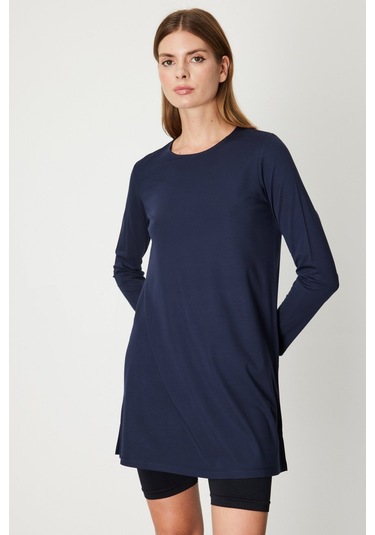 On Kadın Uzun Kollu Basic Tunik 61421 Lacivert Lacivert