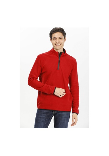 Exuma Yarım Fermuarlı Polar 2312001 - Kırmızı