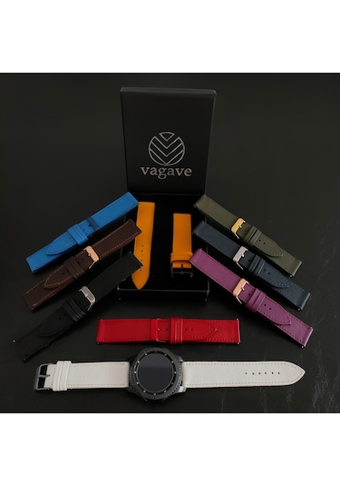 Vagave Samsung Uyumlu Active / Watch / Gear 20 Mm / 22 Mm Deri Kordon (497125572)