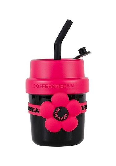 Çiçek Hasır Termos Bardak, Kadın Su Bardağı, Yüksek Görünüm Eşlik Eden Fincan, Sevimli Kahve Fincanı, Paslanmaz Çelik Çocuk Öğrenci Su Bardağı, 400ml Zg1qky Diğer