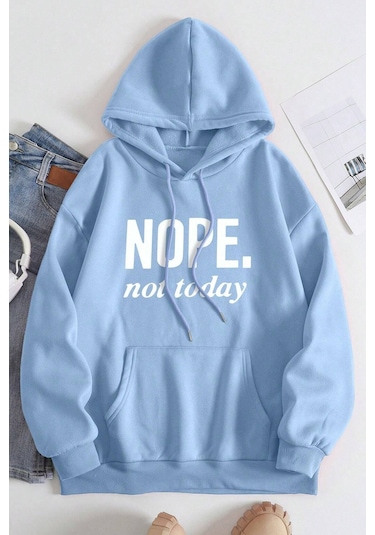 Nope Baskılı Sweatshirt Bebemavi Bebek Mavisi