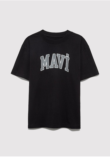 Mavi - Mavi Logo Baskılı Siyah Tişört 6610418-900 Siyah