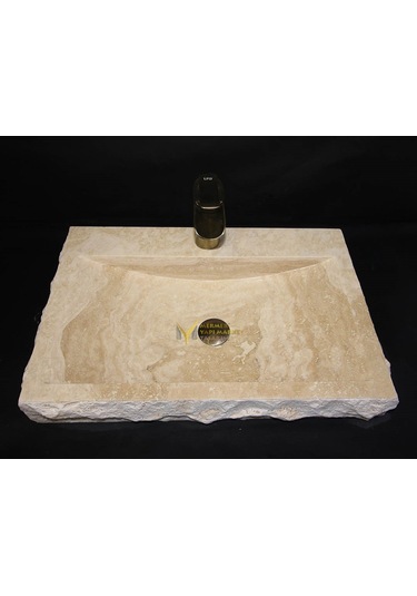 Traverten Batarya Çıkışlı Içi Yay Lavabo