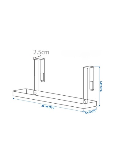Homyl Mutfak Dolap Kapı Havlusu Tutucu El Çubuğu Depolama Raf Beyaz