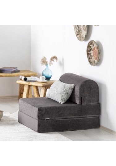 Homedius Magic Tek Kişilik Antrasit Katlanır Yataklı Koltuk