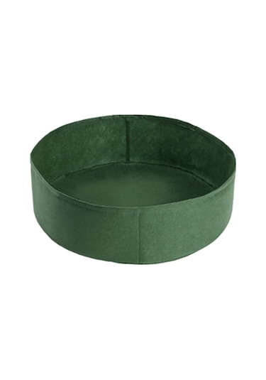 130x30cm 400l Keçe Dikim Varil Kapalı Dış Yuvarlak Bitki Çantası Dokumasız Fide Çantası Yeşil