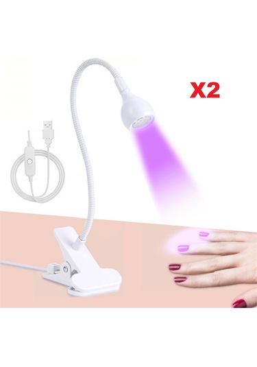 Xurunkeji Mini Uv Lambası, Esnek Kaz Boynu Klipsli Led Kürleme Lambası, Reçine Kürleme Tırnak Sanatı İçin Taşınabilir Küçük Tırnak Sanatı Uv Lambası