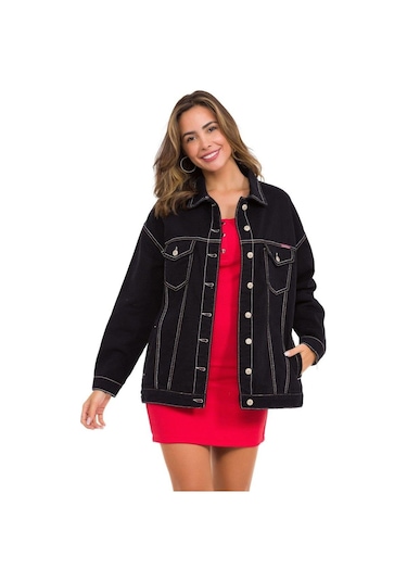 Wj211 Oversize Kadın Kot Ceket 001