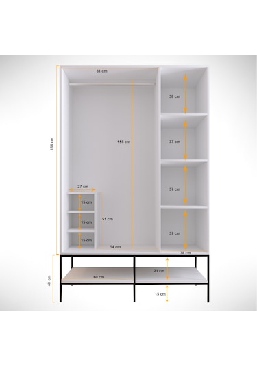 Pasific Home Martin 3 Kapaklı Gardırop Elbise Dolabı Parlak Beyaz
