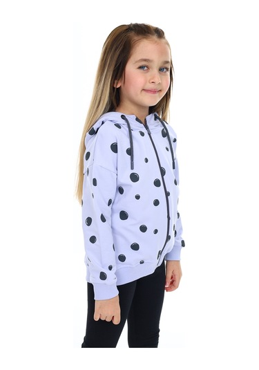 Toontoy Kız Çocuk Baskılı Hırka Mavi