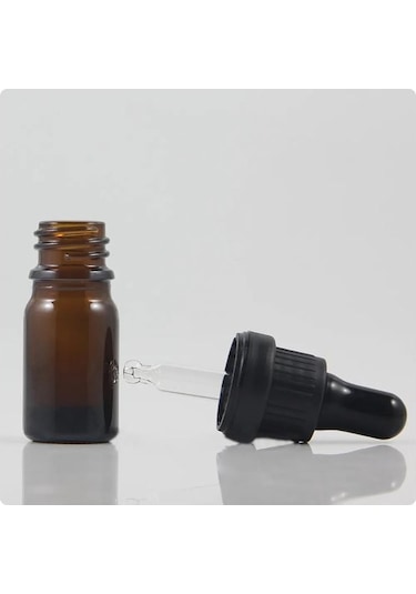 Camgen 5 ML Cam Amber Şişe Kırılır Kapaklı Cam Damlalıklı 10 Adet