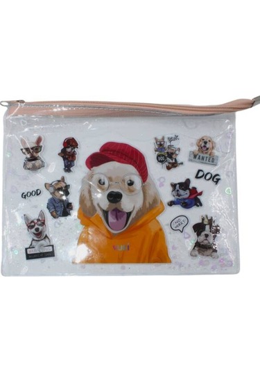 Vuki A4 Sulu Fermuarlı Şeffaf Dosya Vk-0073-09 Köpek