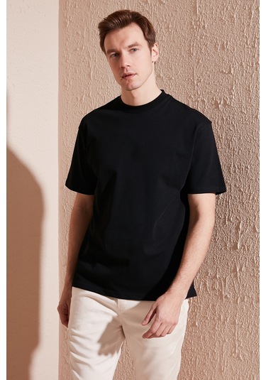 Buratti Pamuklu Relaxed Fit Sıfır Yaka Erkek T Shirt 5905446 Siyah