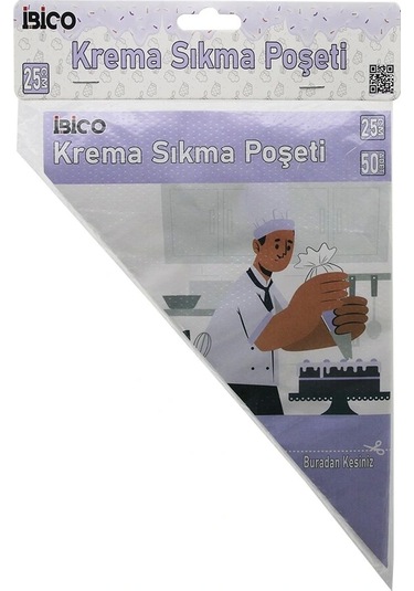 Naylon 25cm 50pcs Krema Sıkma Poşeti Torbası Çok Renkli