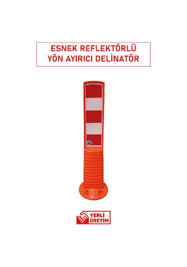 22066 Ub R Esnek Yön Ayırıcı Delinatör 75 Cm Reflektörlü Trafik Güvenlik Ekipmanı
