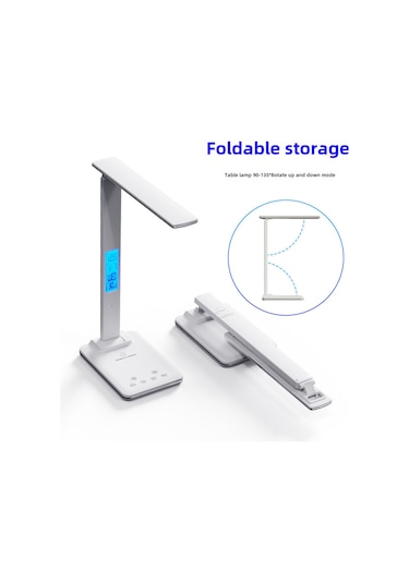 Yunboo Öğrenci Odası İçin Çok Fonksiyonlu Göz Korumalı Led Lamba - Katlanabilir, Kablosuz Şarj, Dokunmatik Kontrol, Siyah Şarjlı Modeller Diğer