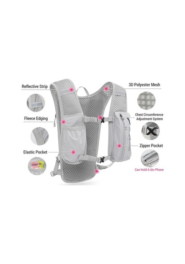 Didadodo 5l Nefes Alabilir Koşu Sırt Çantası - 1.5l Su Torbası İçerir Çok Renkli Çok Renkli