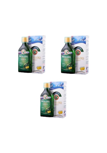 Möller's Omega 3 Limon Aromalı Balık Yağı 3 x 250 ML