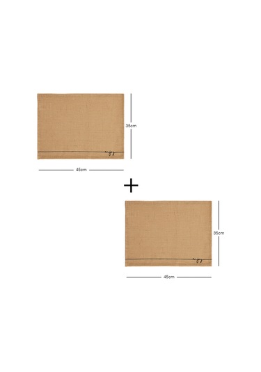 2 Adet Jüt Enjoy Baskılı Sofra Sunum Tabak Altlığı Supla Amerikan Servisi 45 x 35 CM