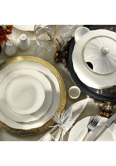 Kütahya Porselen Bone İlay 83 Parça Yemek Takımı