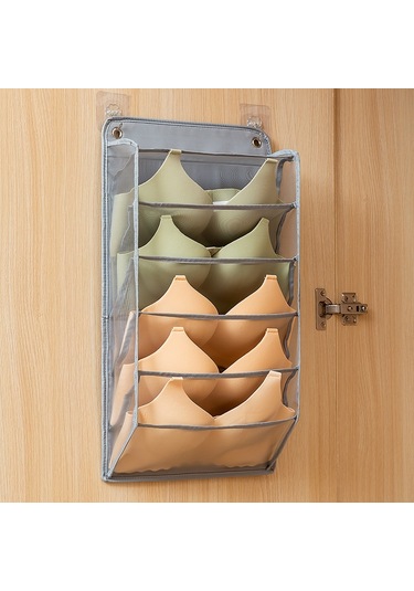 Cbtx Gardırop Sütyen Askı Organizatörü Oxford Kumaş İç Giyim Saklama Çantası Gri