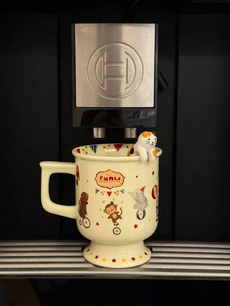 Yaleker Serbestçe Kullanıma Uygun 300 Ml Beyaz Seramik Kupa Ve Kaşık Seti - Ev Ve Ofis Kullanıma İdeal Sarı