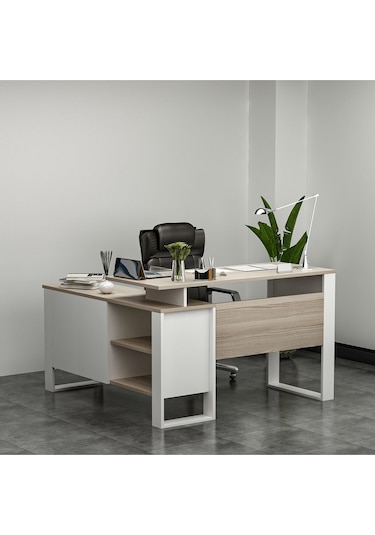 Ares Çalışma Masası Ofis Masası Bilgisayar Masası Beyaz - Alize Beyaz